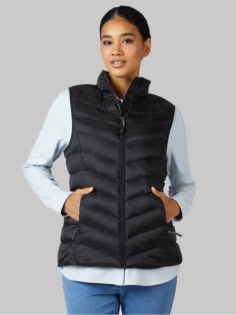 32 Degrees Black Quilted Packable Puffer Vest